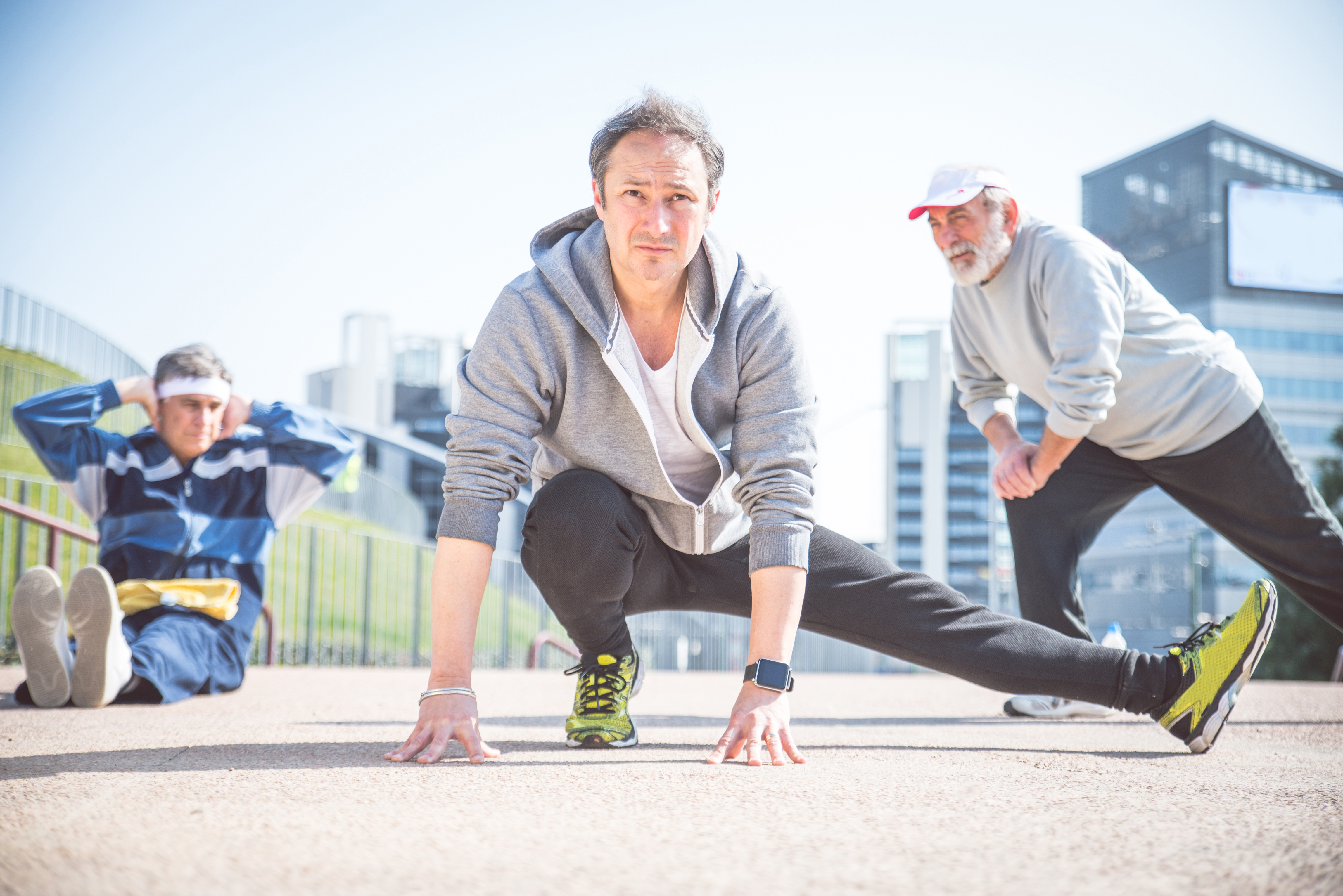 Day 2 - Men exercising